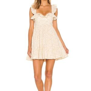 Tularosa zebra mini ruffle dress